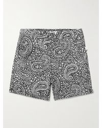 Onia Calder Mid-length Paisley-print Swim Shorts - Black