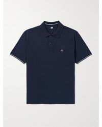 C.P. Company - Tactic Slim-fit Logo-embroidered Cotton-blend Piqué Polo Shirt - Lyst