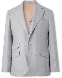 Brunello Cucinelli - Slim-fit Linen Suit Jacket - Lyst