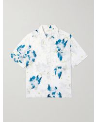 Lemaire - Cutaway-collar Floral-print Satin Shirt - Lyst