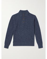 Faherty - Waffle-knit Wool And Cashmere-blend Sweater - Lyst