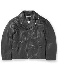 Acne Studios - Liker Distressed Leather Biker Jacket - Lyst