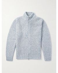 Lardini - Slim-fit Virgin Wool-blend Zip-up Cardigan - Lyst