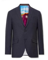 Etro - Slub Linen Suit Jacket - Lyst