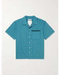 Adish - Camp-Collar Embroidered Garment-Dyed Cotton-Poplin Shirt - Lyst