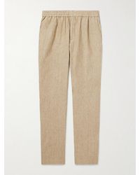 Sunspel - Slim-Fit Straight-Leg Linen Trousers - Lyst