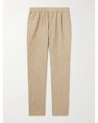Sunspel - Slim-Fit Straight-Leg Linen Trousers - Lyst