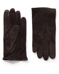 Zegna - Leather-trimmed Suede Gloves - Lyst