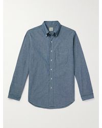 Orslow - Camicia in chambray di cotone con collo button-down - Lyst