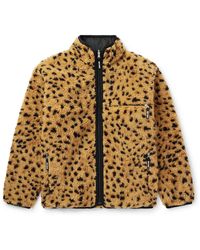 Wacko Maria Reversible Leopard Fleece Jacket in Brown for