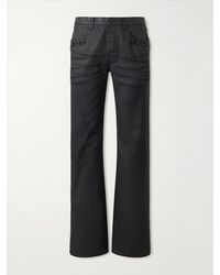 Gucci - Flared Horsebit-Detailed Coated Cotton-Blend Twill Trousers - Lyst