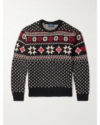 Polo Ralph Lauren - Intarsia Cotton And Cashmere-blend Sweater - Lyst