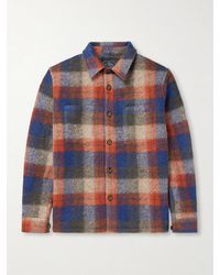 Portuguese Flannel - Parker Checked Brushed Virgin Wool-blend Overshirt - Lyst