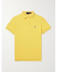 Polo Ralph Lauren - Schmal geschnittenes Polohemd aus Baumwoll-Piqué mit Logostickerei - Lyst