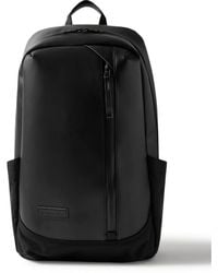master-piece - Slick Logo-Appliquéd Leather And Cordura Ballistic Nylon Backpack - Lyst
