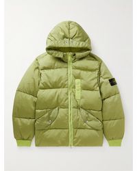 Stone Island - Logo-appliquéd Quilted Crinkled-shell Hooded Down Jacket - Lyst