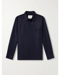 NN07 - Freddy 10052 Pinstriped Wool-Blend Flannel Shirt - Lyst