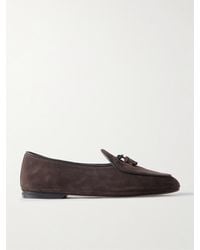 Rubinacci - Marphy Tasselled Leather-Trimmed Suede Loafers - Lyst