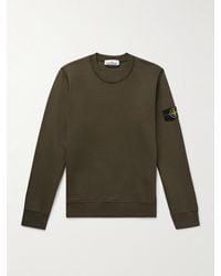 Stone Island - Logo-Appliquéd Garment-Dyed Organic Cotton-Jersey Sweatshirt - Lyst