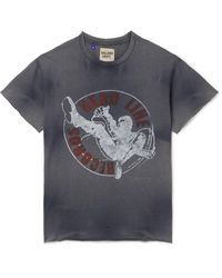 GALLERY DEPT. - Headline Records Distressed Printed Glittered Cotton-jersey T-shirt - Lyst