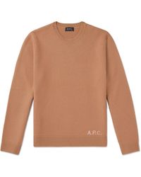 A.P.C. - Edward Logo-Print Virgin Wool Sweater - Lyst