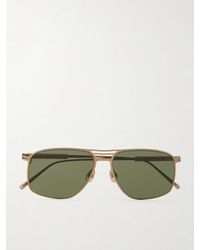 Brunello Cucinelli - Aviator-Style Titanium Sunglasses - Lyst