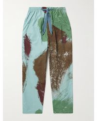 Kapital - Easy Straight-leg Printed Cotton-poplin Drawstring Trousers - Lyst