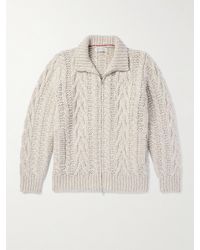 Brunello Cucinelli - Cable-knit Wool And Cashmere-blend Zip-up Cardigan - Lyst