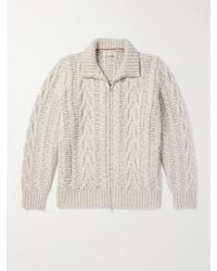 Brunello Cucinelli - Cardigan aus einer Woll-Kaschmirmischung in Zopfstrick mit Reißverschluss - Lyst