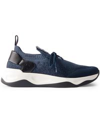 Berluti - Shadow Scritto Venezia Leather-Trimmed Stretch-Knit Sneakers - Lyst