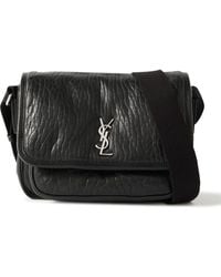 Saint Laurent - Niki Small Logo-Appliquéd Textured-Leather Messenger Bag - Lyst