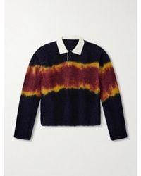 Sacai - Chusen-Dyed Wool-Blend Polo Sweater - Lyst