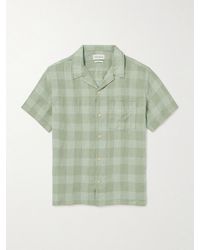 Oliver Spencer - Havan Camp-collar Checked Linen Shirt - Lyst