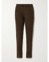 Boglioli - Slim-fit Pleated Garment-dyed Cotton-blend Corduroy Suit Trousers - Lyst