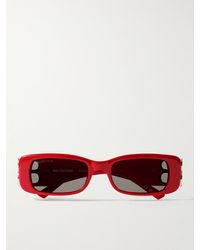 Balenciaga - Rectangular-frame Acetate And Silver-tone Sunglasses - Lyst