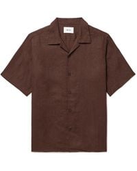 NN07 - Julio 5708 Camp-Collar Linen Shirt - Lyst