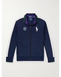 Polo Ralph Lauren - Wimbledon Mesh-trimmed Cotton-blend Jersey Track Jacket - Lyst