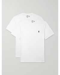 Polo Ralph Lauren - Set Of Two Slim-Fit Logo-Embroidered Cotton-Jersey T-Shirts - Lyst