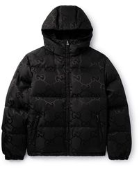 Gucci - Quilted Logo-jacquard Shell Hooded Down Jacket - Lyst