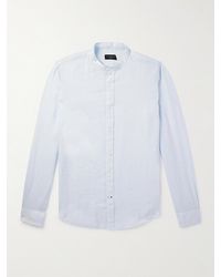 Club Monaco - Grandad-collar Linen Shirt - Lyst