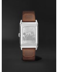 Jaeger-lecoultre - Reverso Classic Large Small Seconds Los Angeles Hand-wound 45.6mm Stainless Steel And Leather Watch - Lyst