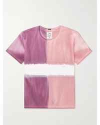 Nanamica Logo-embroidered Tie-dyed Coolmax Cotton-blend Jersey T-shirt - Pink