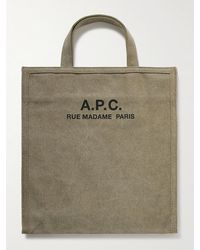 A.P.C. - Tote bag in tela di cotone con logo - Lyst