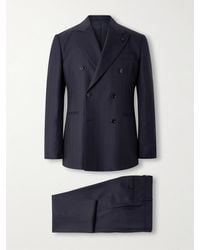 Lardini - Double-Breasted Striped Wool Suit - Lyst