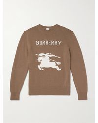 Burberry - Intarsia-knit Wool And Cashmere-blend Sweater - Lyst
