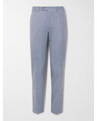 Canali - Kei Slim-Fit Straight-Leg Wool, Silk And Linen-Blend Suit Trousers - Lyst