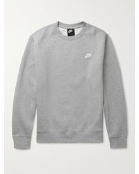 Nike - Logo-embroidered Cotton-blend Jersey Sweatshirt - Lyst
