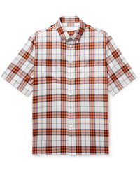 Burberry - Button-down Collar Checked Cotton-twill Shirt - Lyst