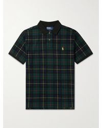 Polo Ralph Lauren - Logo-embroidered Checked Cotton-piqué Polo Shirt - Lyst