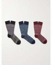 Missoni - Three-Pack Crochet-Knit Cotton-Blend Socks - Lyst